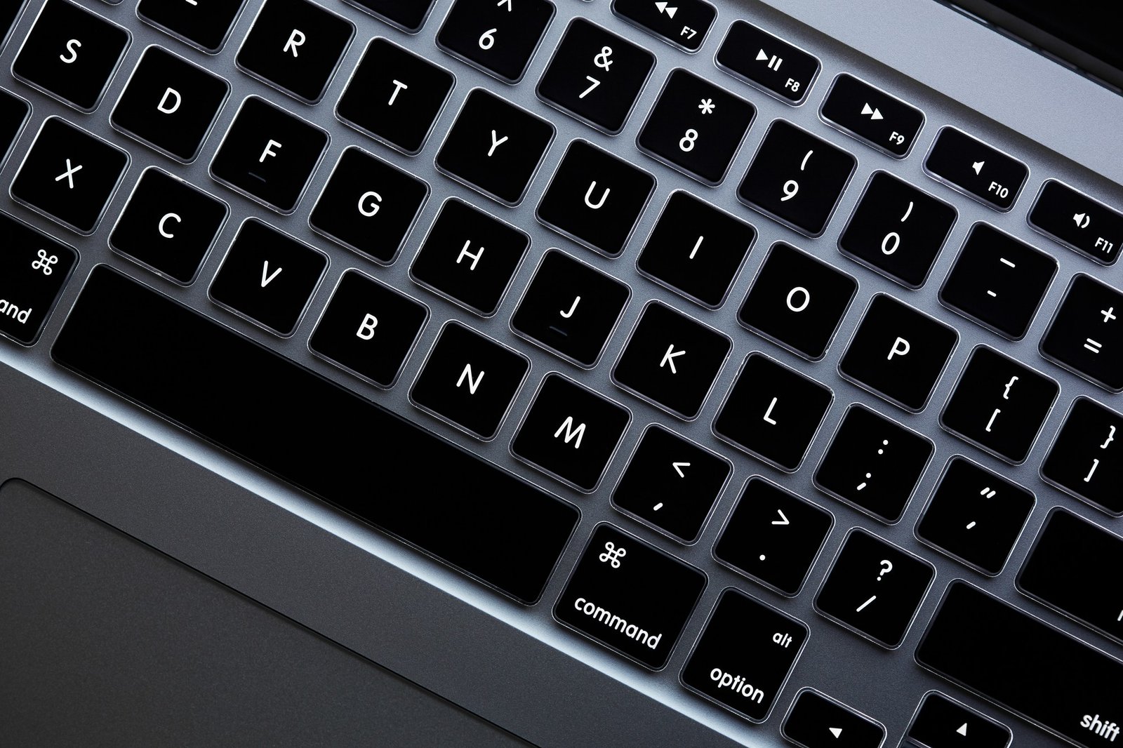 MacBook-Tastatur in Nahaufnahme